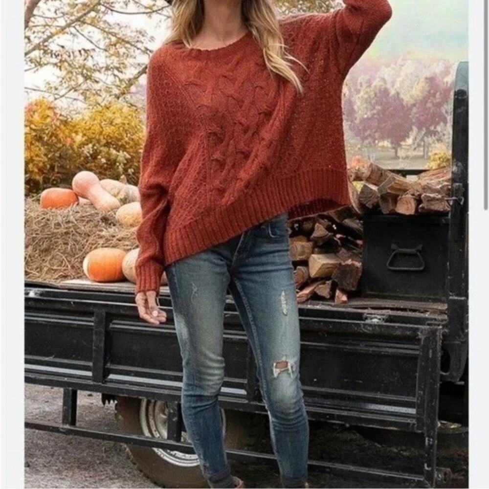 Wooden Ships Mohair Wool Acrylic Blend Open Weave Dolman Sleeve Sweater M/L